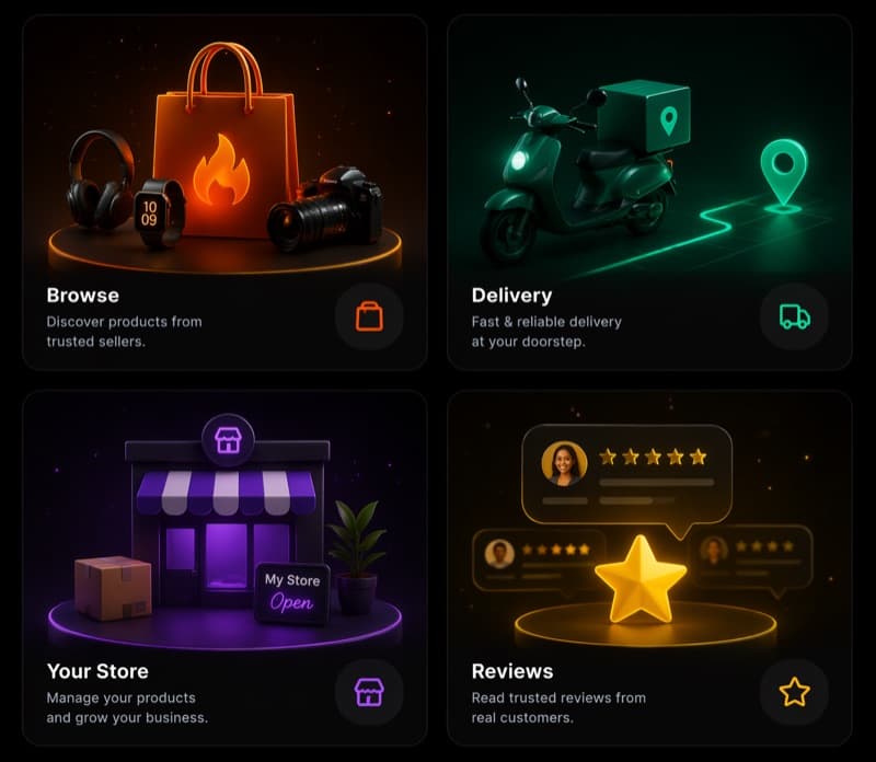 Tikus Marketplace — Browse, Delivery, Your Store, Reviews